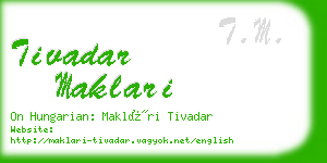 tivadar maklari business card